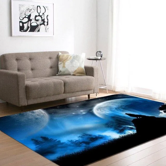 Large Wolf Moon Rugs