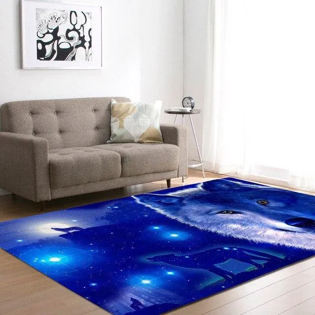 Large Wolf Moon Rugs