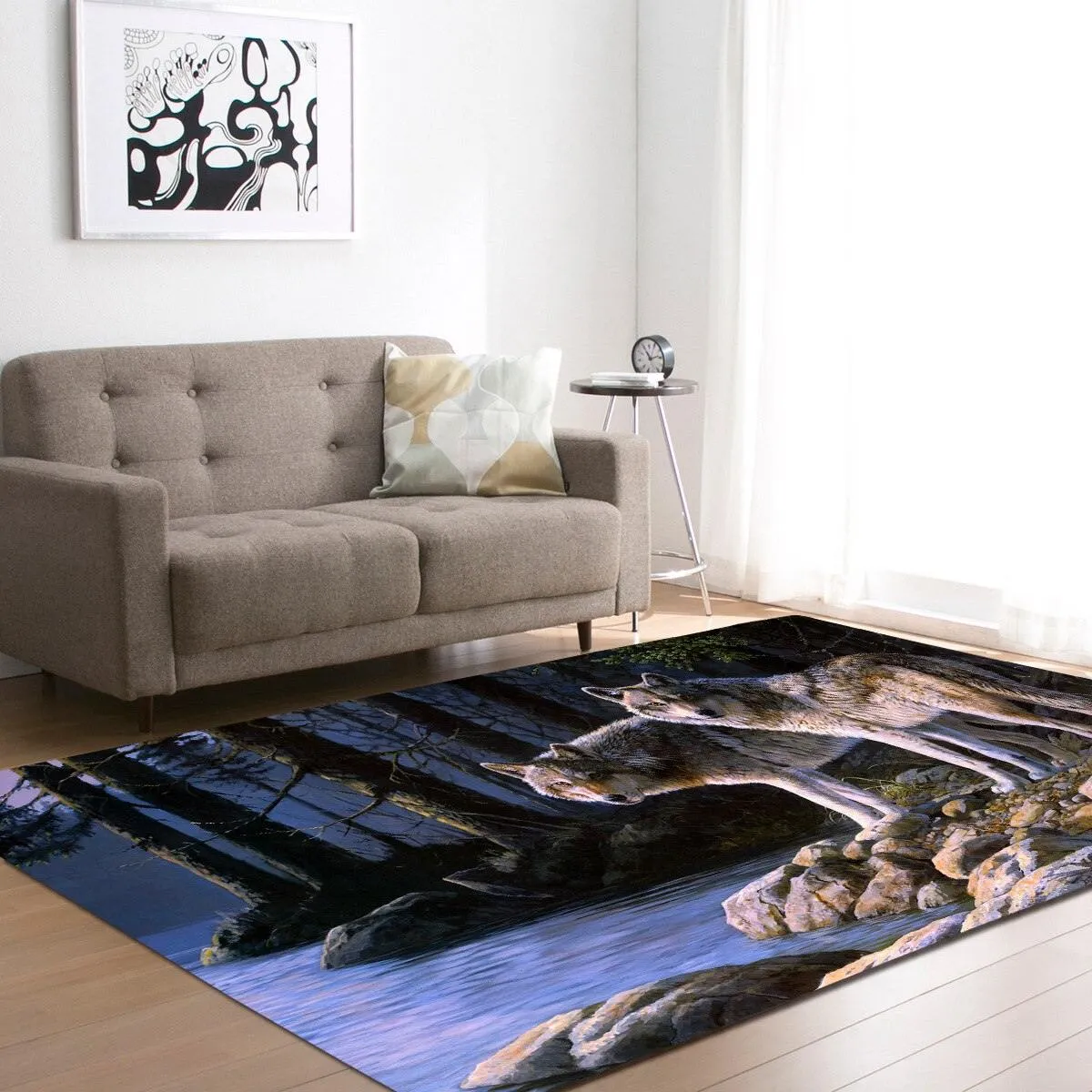 Large Wolf Moon Rugs