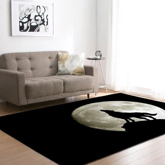 Large Wolf Moon Rugs