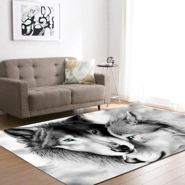 Large Wolf Moon Rugs