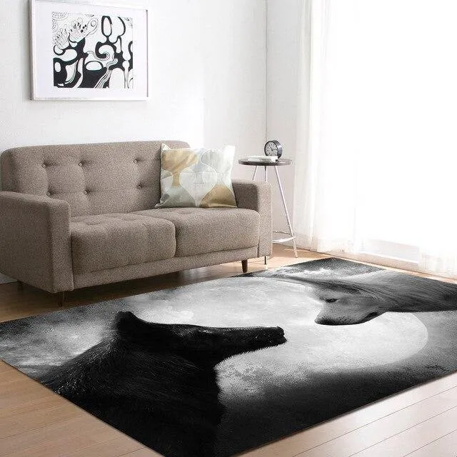 Large Wolf Moon Rugs