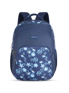 Lavie Sport Bellis 39L Printed School Backpack with Rain cover for Girls Navy