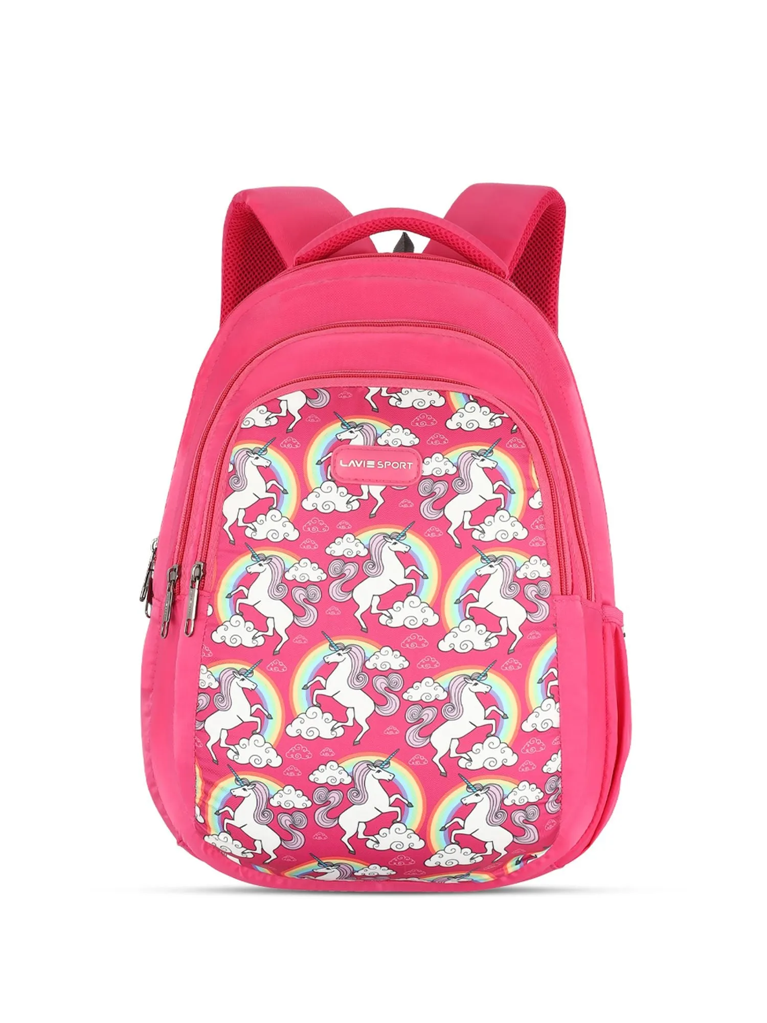 Lavie Sport Unicorn Rainbow 26L Printed School Backpack for Girls Pink