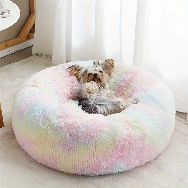 Luxury Calming Donut Cuddler Bed for Dogs and Cats - Warming, Cozy, and Plush - Available in Multiple Sizes