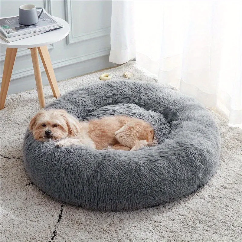 Luxury Calming Donut Cuddler Bed for Dogs and Cats - Warming, Cozy, and Plush - Available in Multiple Sizes