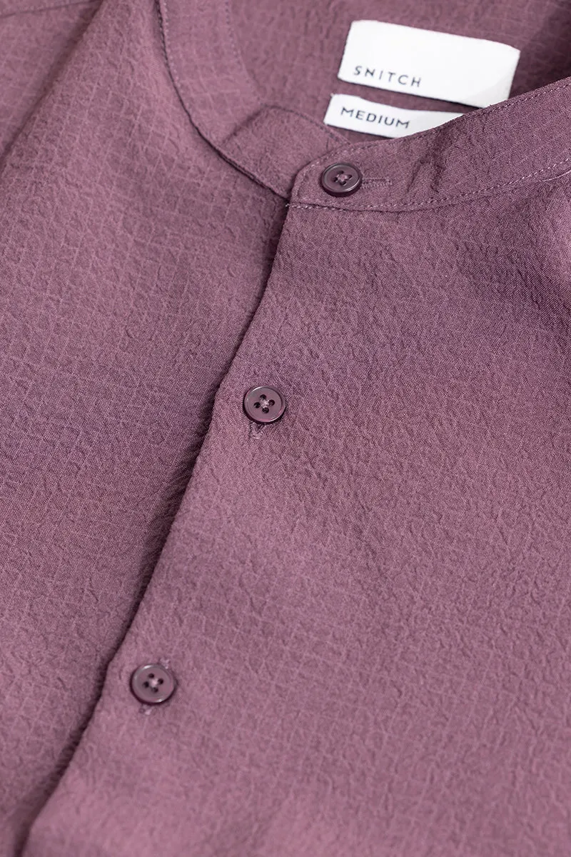 Mandarin Neckline Mauve Shirt