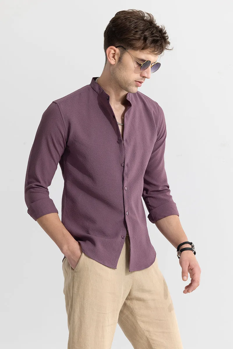 Mandarin Neckline Mauve Shirt