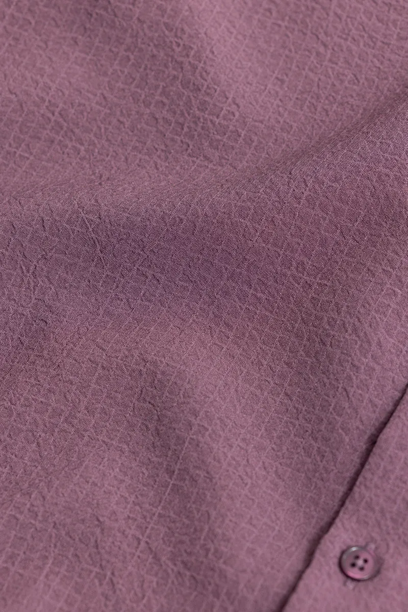 Mandarin Neckline Mauve Shirt