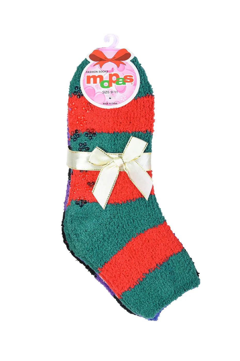 MOPAS PLUSH SOFT SOCKS NON SKID (30302_STRIPE-A)