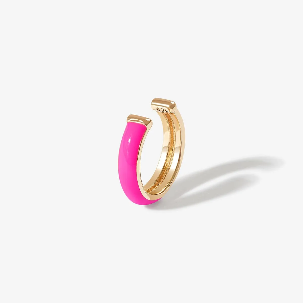 Oakes neon pink enamel ear cuff