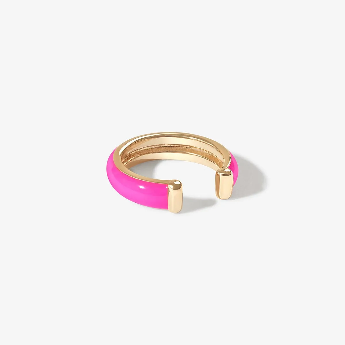 Oakes neon pink enamel ear cuff