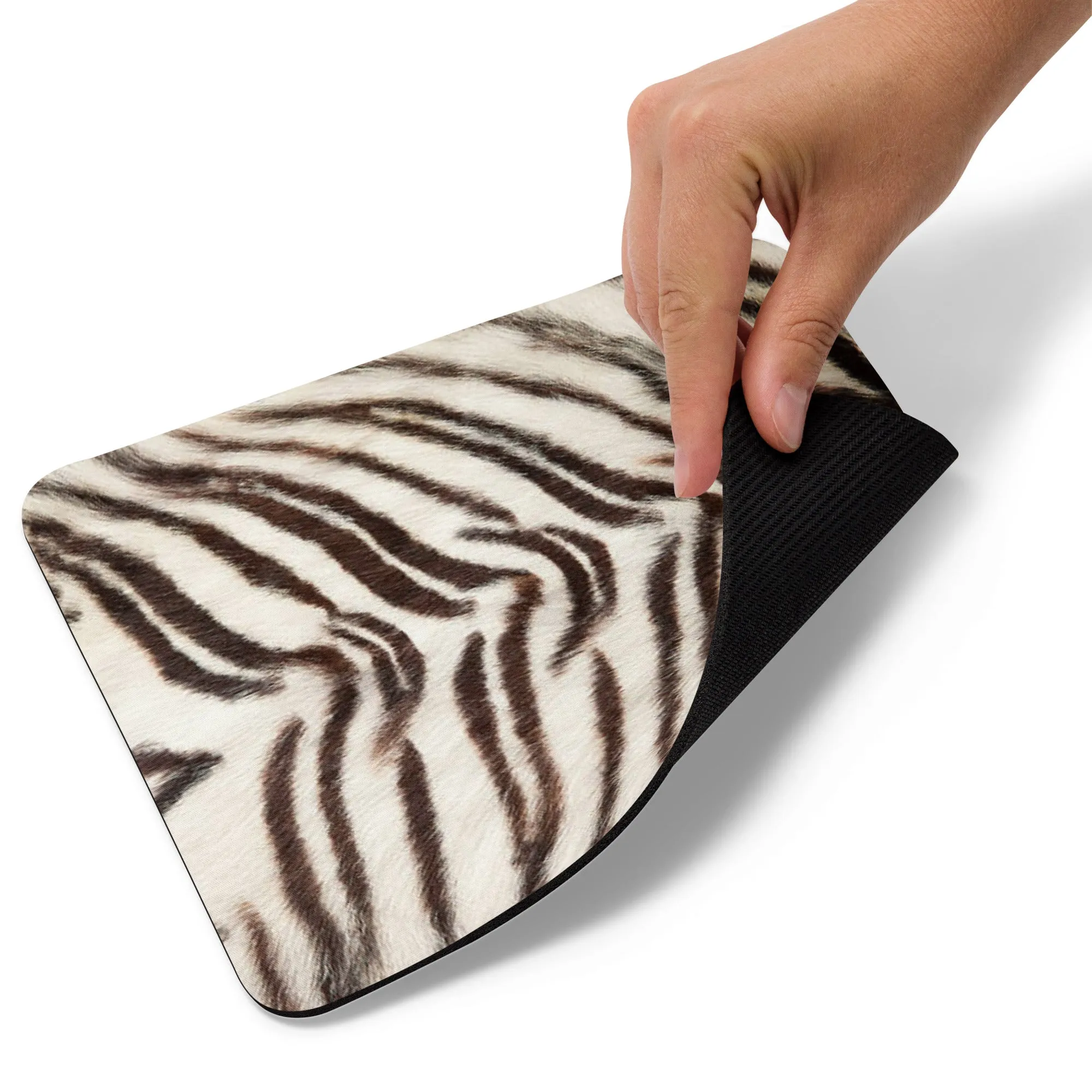 Padded Non-Slip Mousepad - White Tiger Pattern