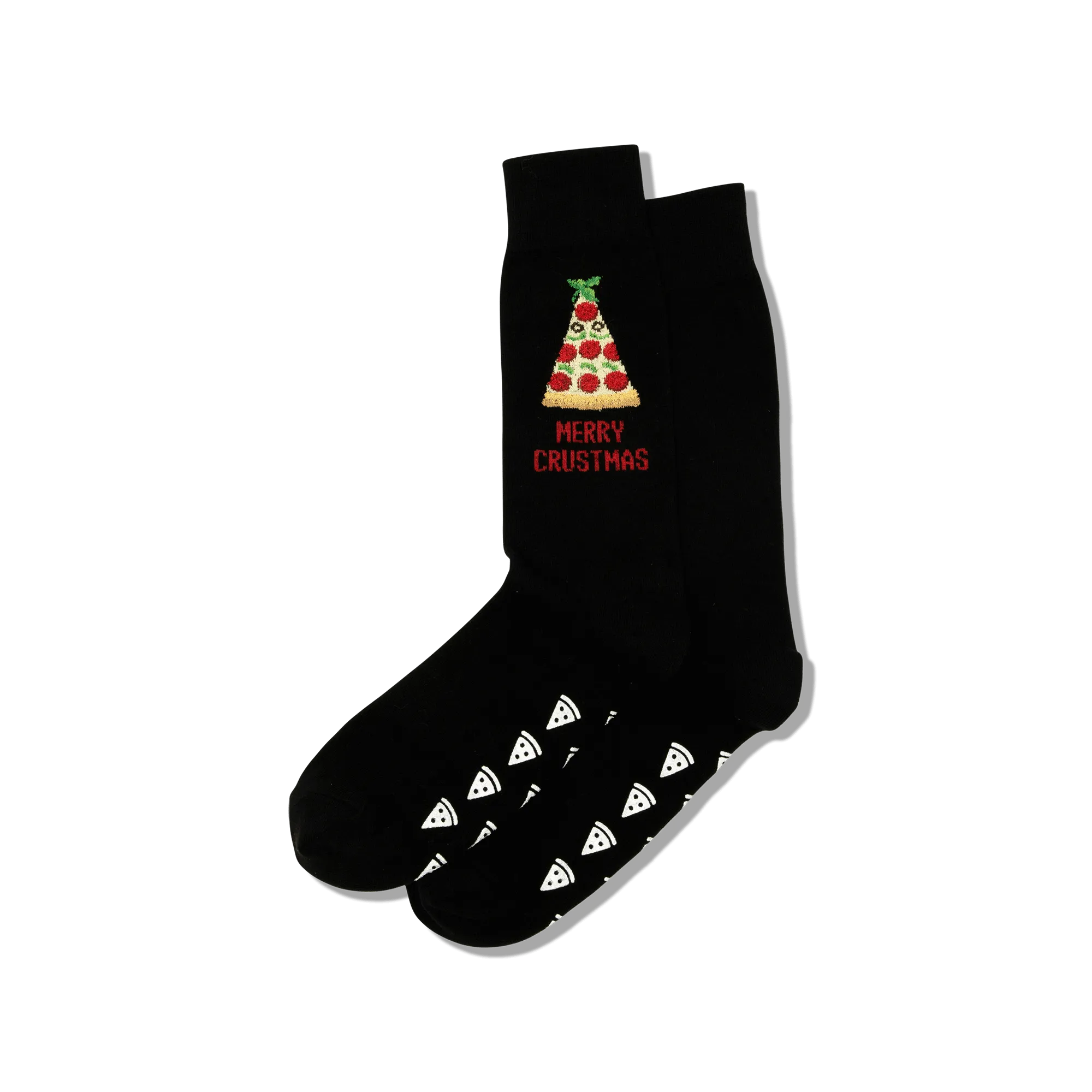 "Merry Crustmas" Cotton Crew  Socks by Hot Sox - Large