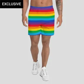 Rainbow Stripes Athletic Shorts (POD)