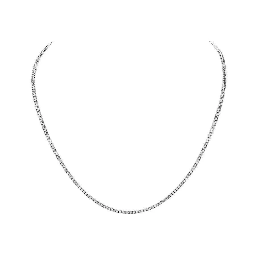 Ready to Ship Diamond Tennis Necklace (7.50 ct.) 2.2 mm 4-Prongs Setting in 14K Gold