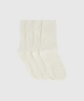 Ribbed Cotton Socks 2-Pack - Milk