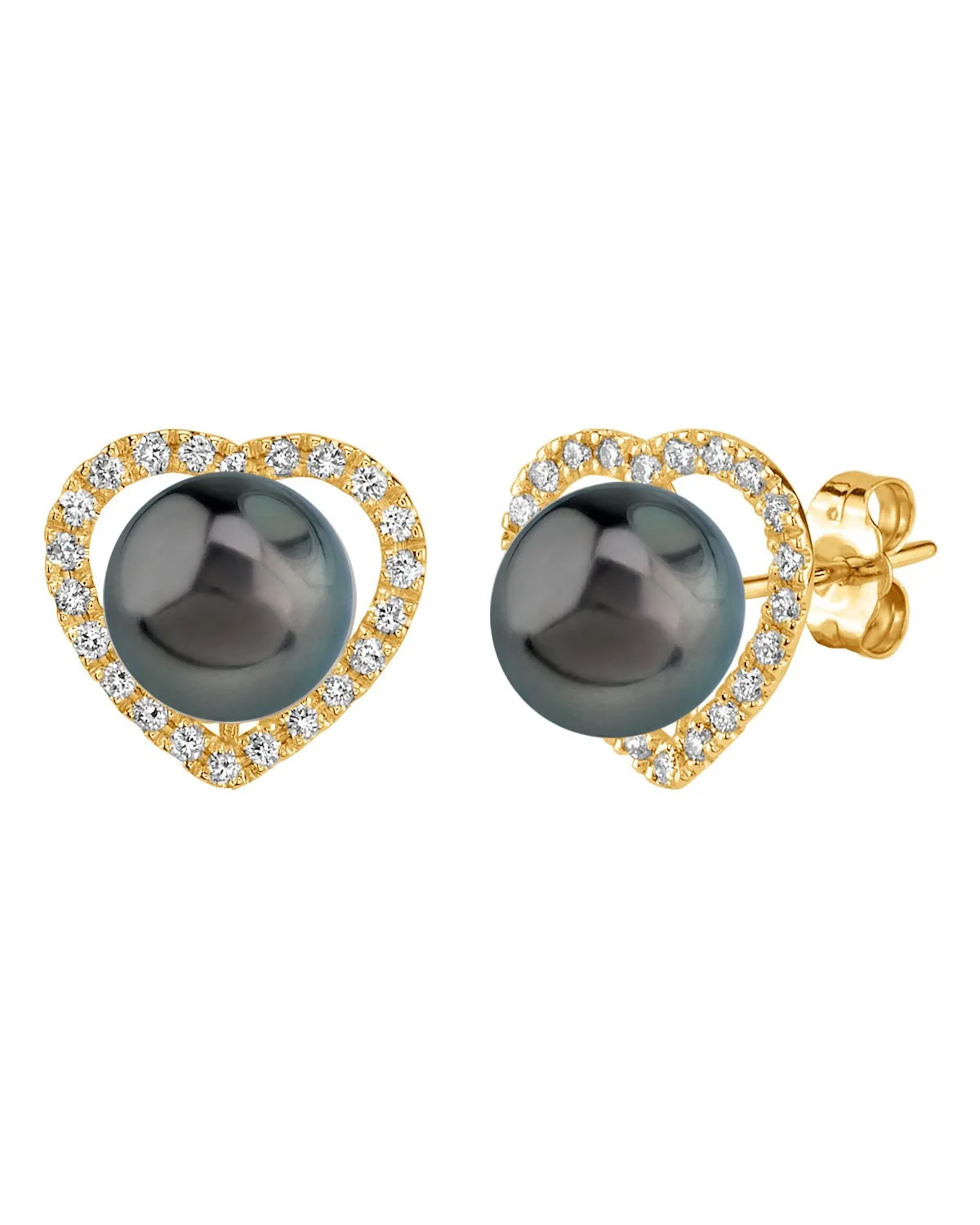 Tahitian South Sea Pearl & Diamond Amour Earrings