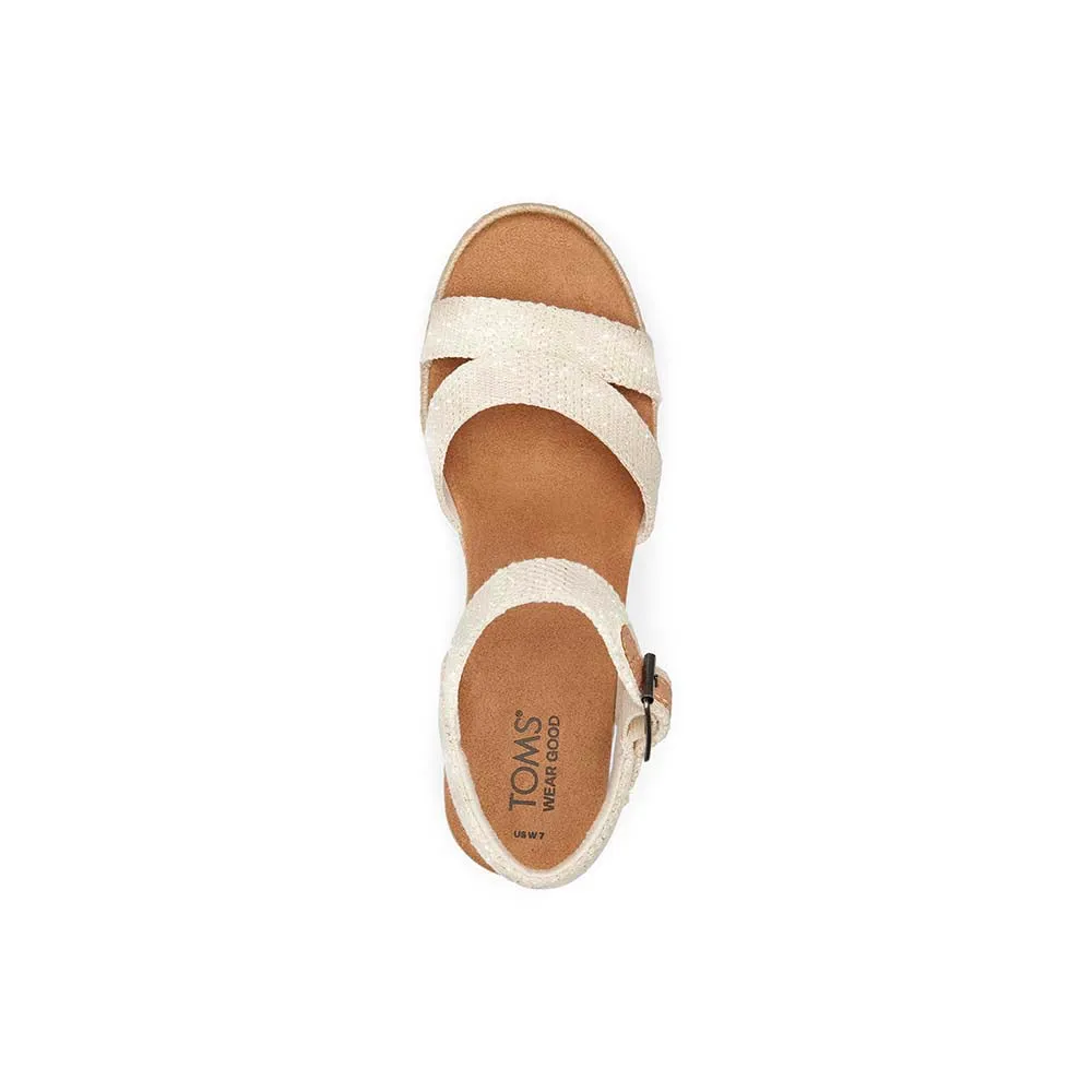 Toms Women Audrey Natural Metallic Wedge Sandal