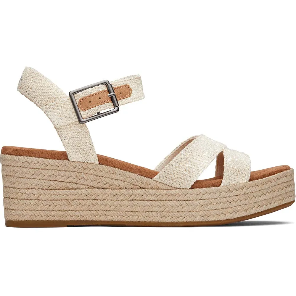 Toms Women Audrey Natural Metallic Wedge Sandal