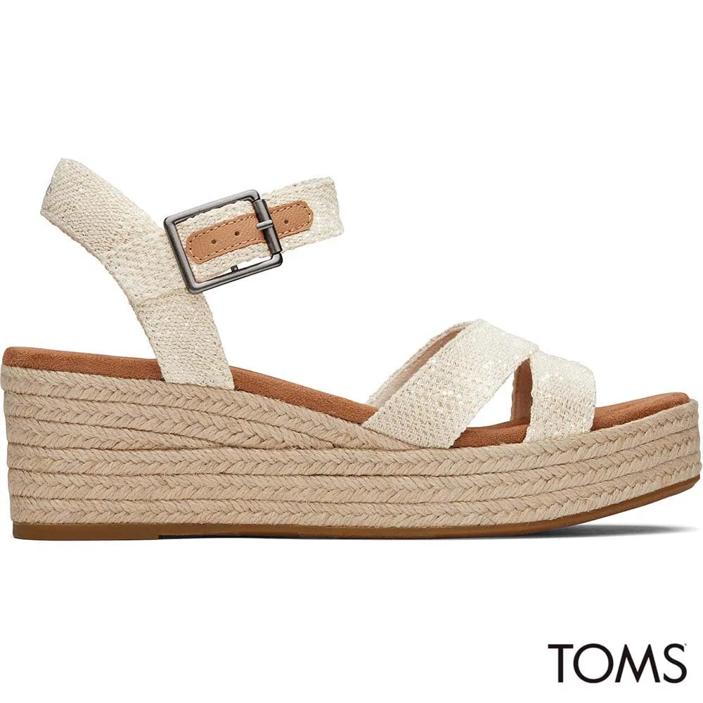 Toms Women Audrey Natural Metallic Wedge Sandal