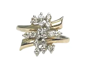 Two Toned Diamond Cluster Ring (Authentic Pre-Owned)