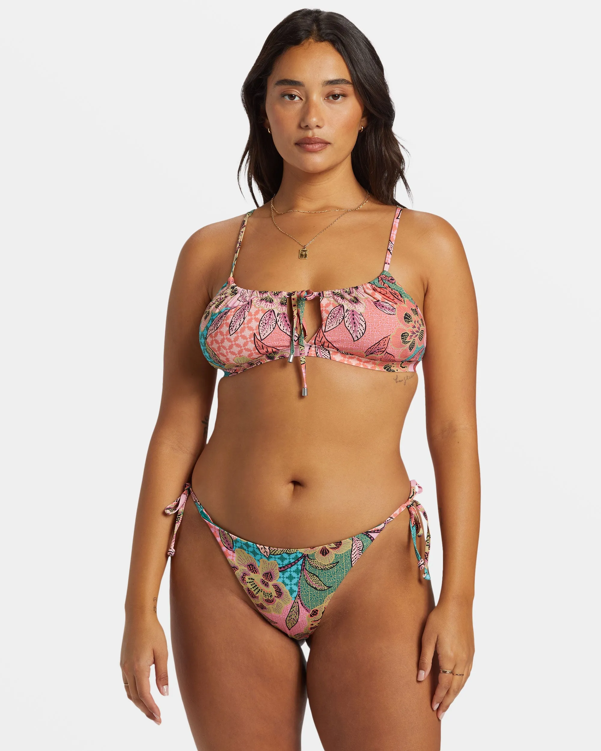 Visions Of Paradise Side-Tie Tanga Bikini Bottoms - Multi