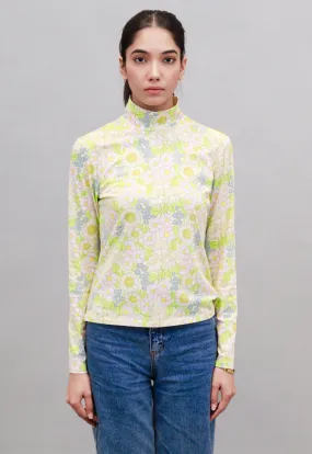 Women Light Green Floral Print Top