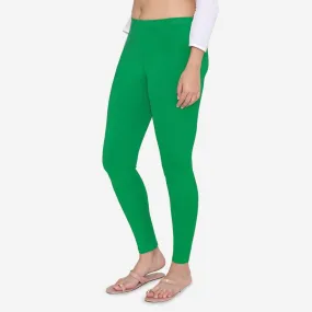 Women's Cotton Ankle leggings (Free Size) - Pepper Green