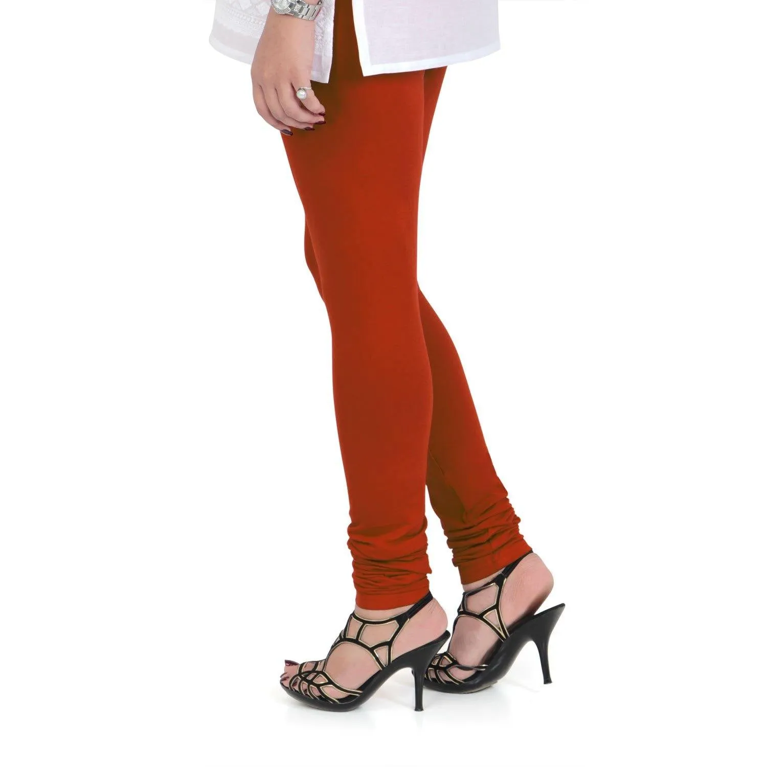 Women's Cotton Churidar leggings (Free Size) - Scarlet Red