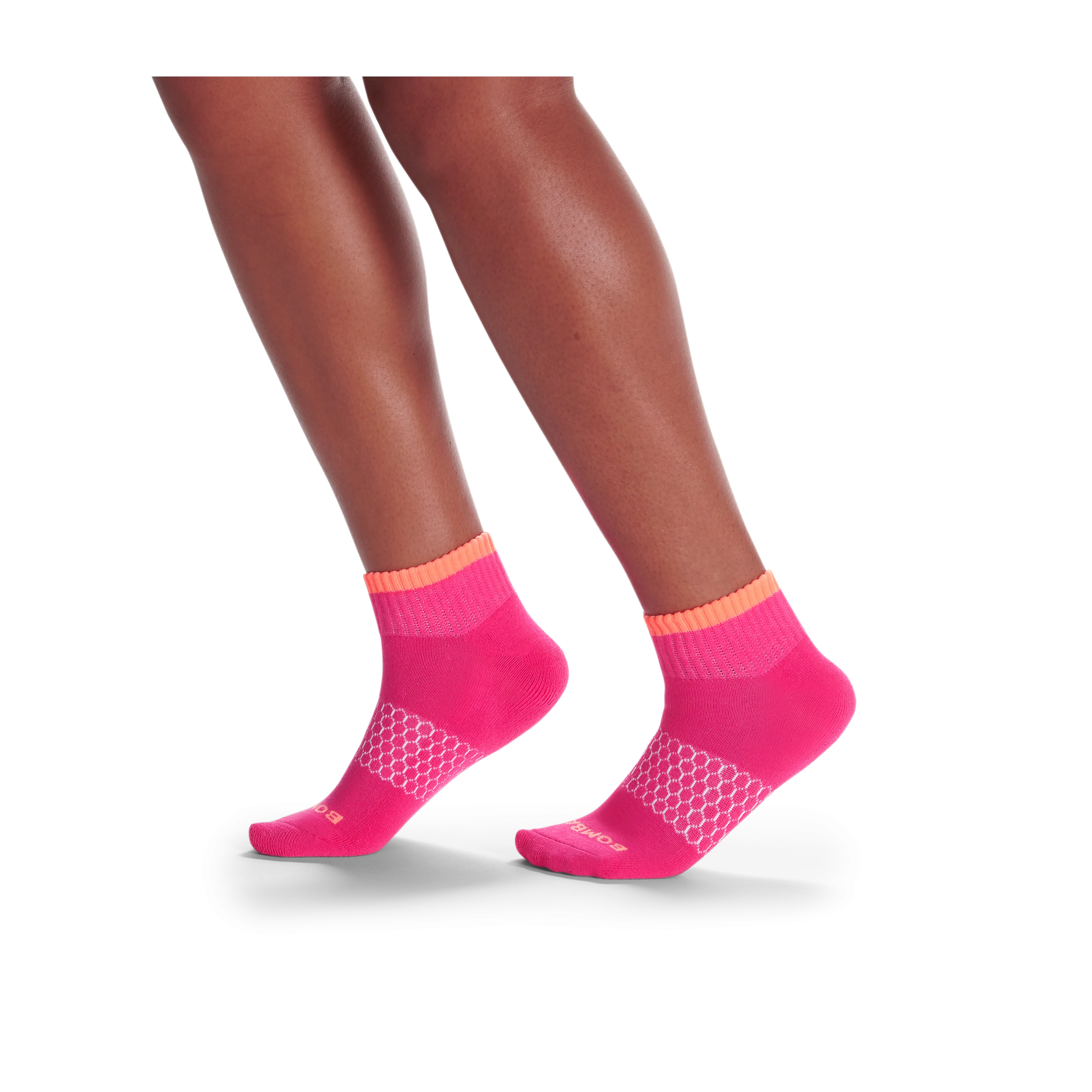 Women's Solid Neon Tipping Quarter Sock 6-Pack