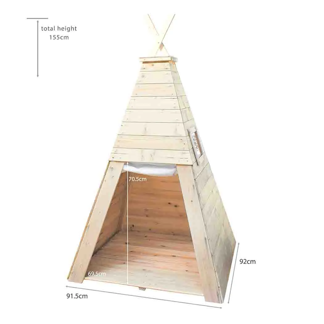 Wooden Teepee Playhouse: A Magical Hideaway - Indoor and Outdoor Play