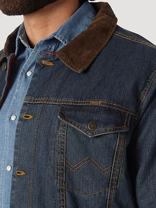 WRANGLER® BLANKET LINED DENIM JACKET IN RUSTIC COLOR